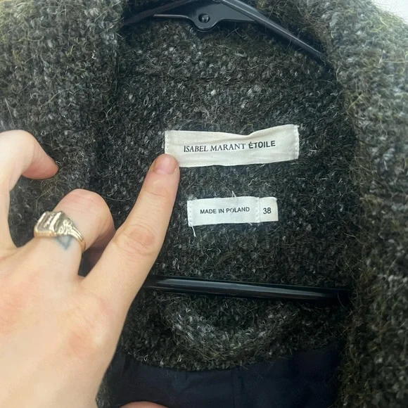 Isabel Marant Etoile olive green wool and alpaca cocoon coat - Picture 3 of 8